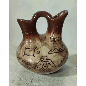Vintage Rosemary's Ceramics Southwest Style Wedding Vase Brown Ombre READ